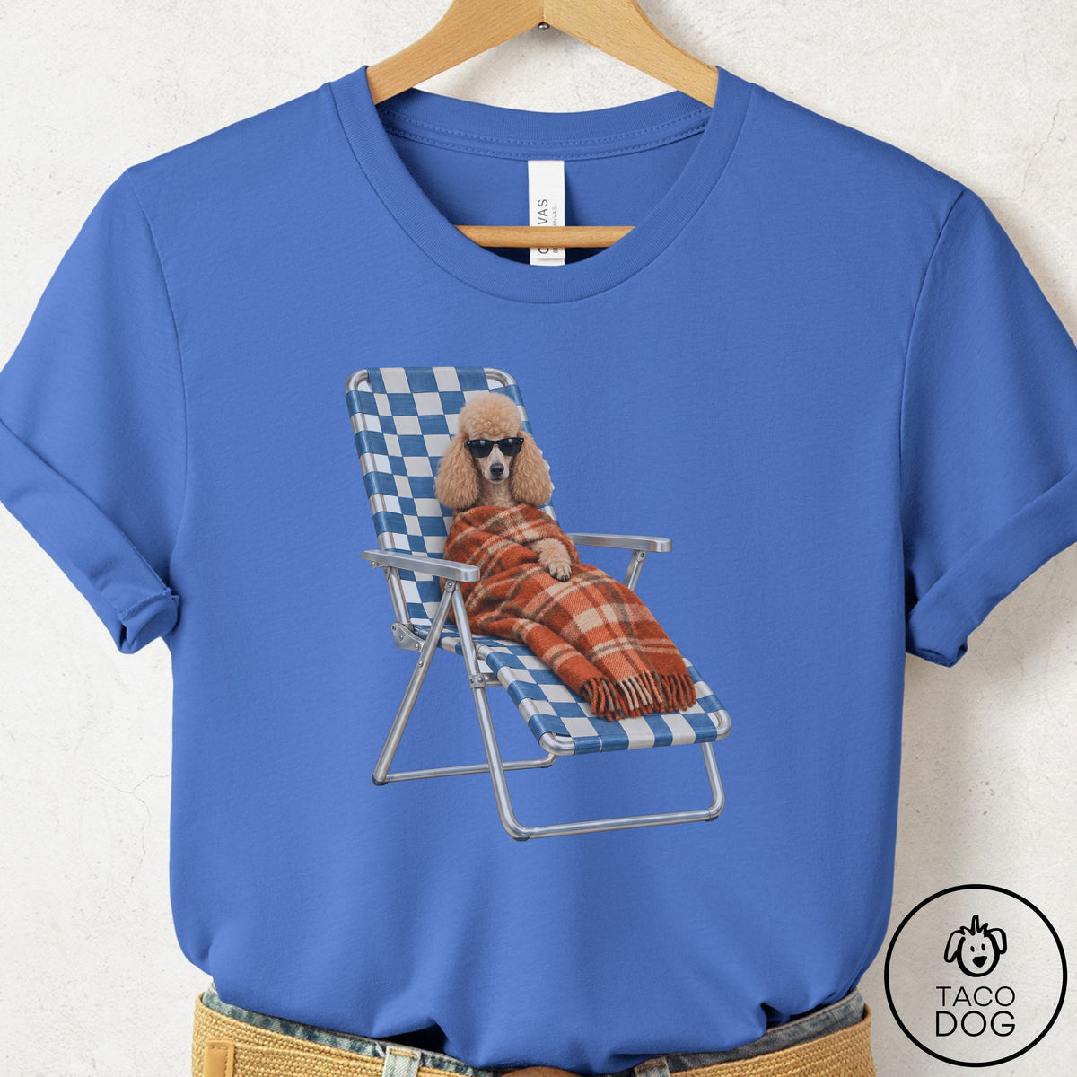 Poodle Layering T-Shirt Columbia Blue Taco-Dog
