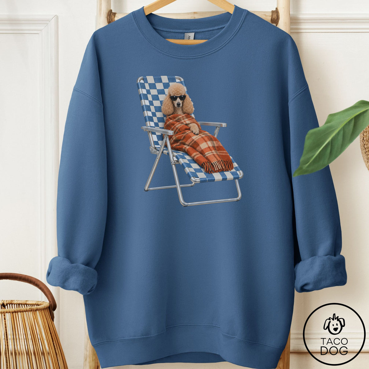 Poodle Layering Sweatshirt Indigo Blue Taco-Dog