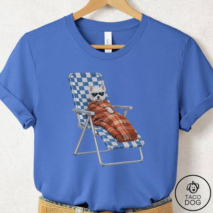 Westie Layering T-Shirt Columbia Blue Taco-Dog