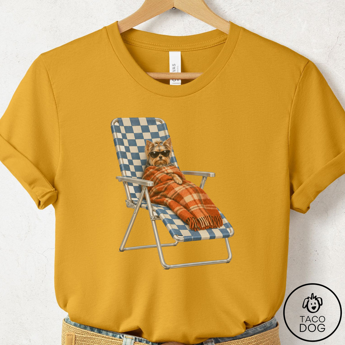 Yorkshire Terrier Yorkie Layering T-Shirt Mustard S Taco-Dog