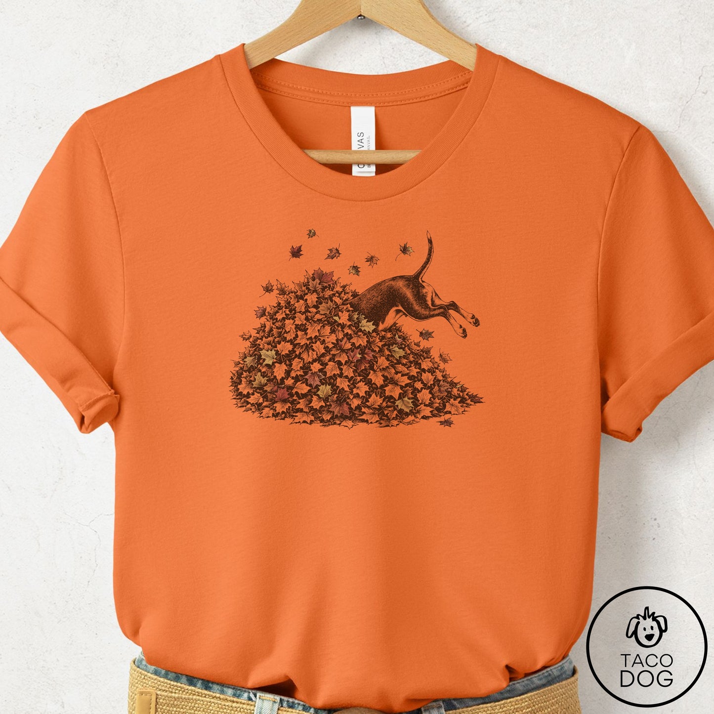 Bull Terrier Leaf Jump T-Shirt