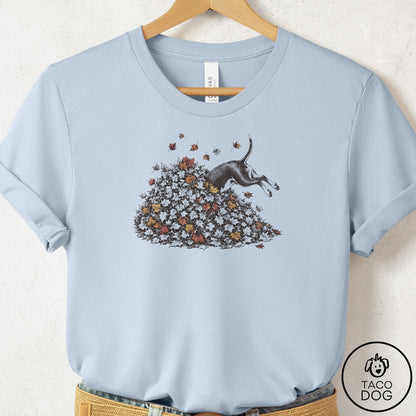 Bull Terrier Leaf Jump T-Shirt