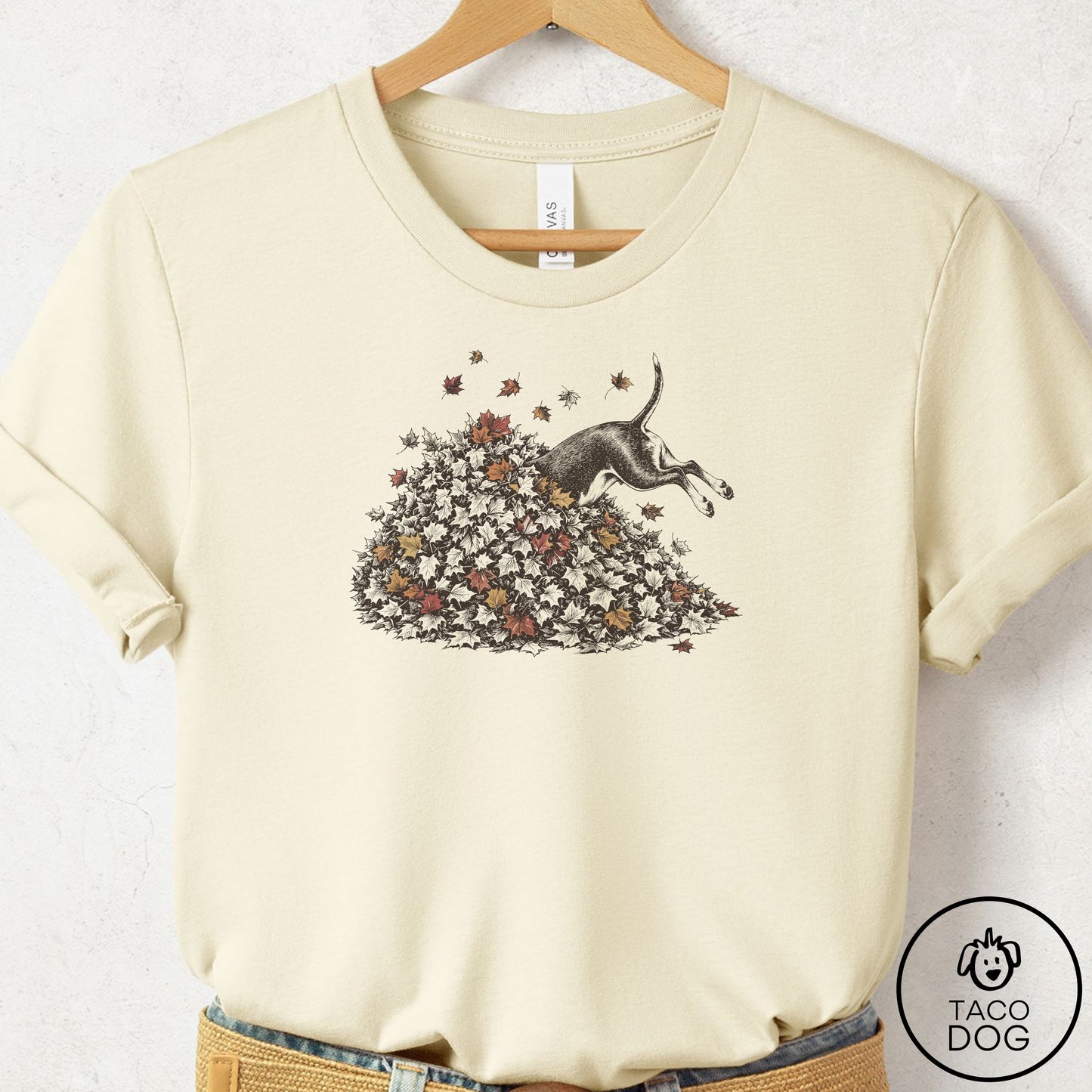 Bull Terrier Leaf Jump T-Shirt