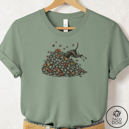 Bull Terrier Leaf Jump T-Shirt