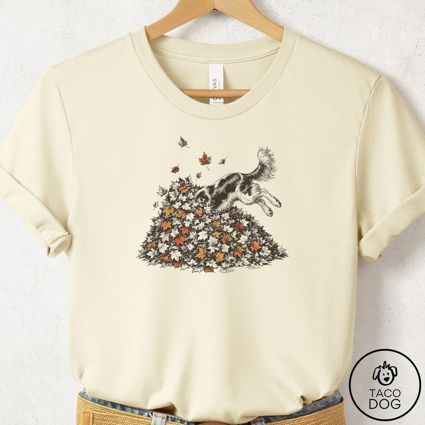 Cavalier King Charles Spaniel Leaf Jump T-Shirt