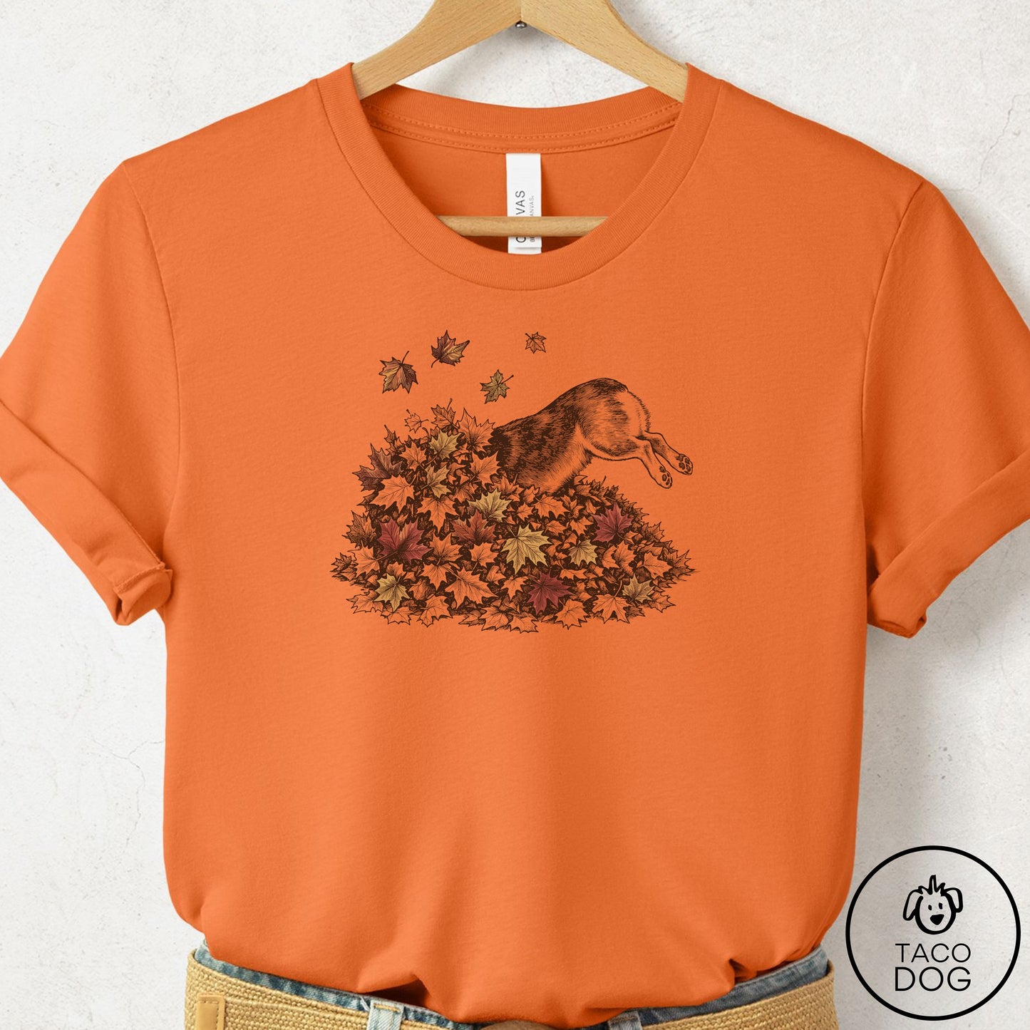 Corgi Leaf Jump T-Shirt