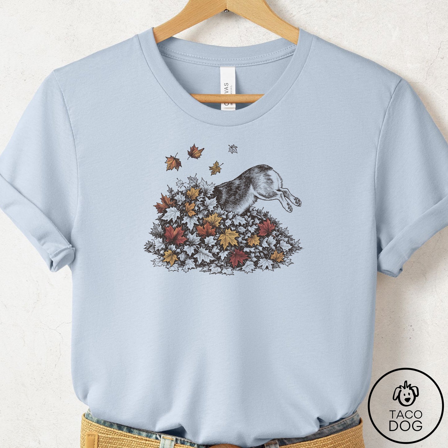 Corgi Leaf Jump T-Shirt