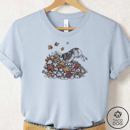 Corgi Leaf Jump T-Shirt