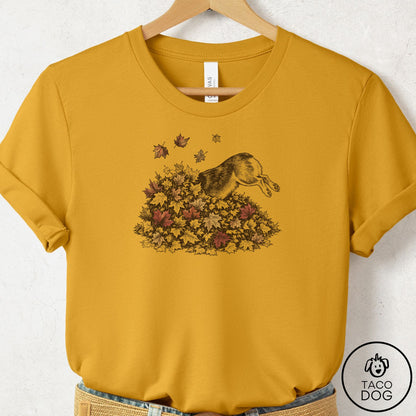 Corgi Leaf Jump T-Shirt