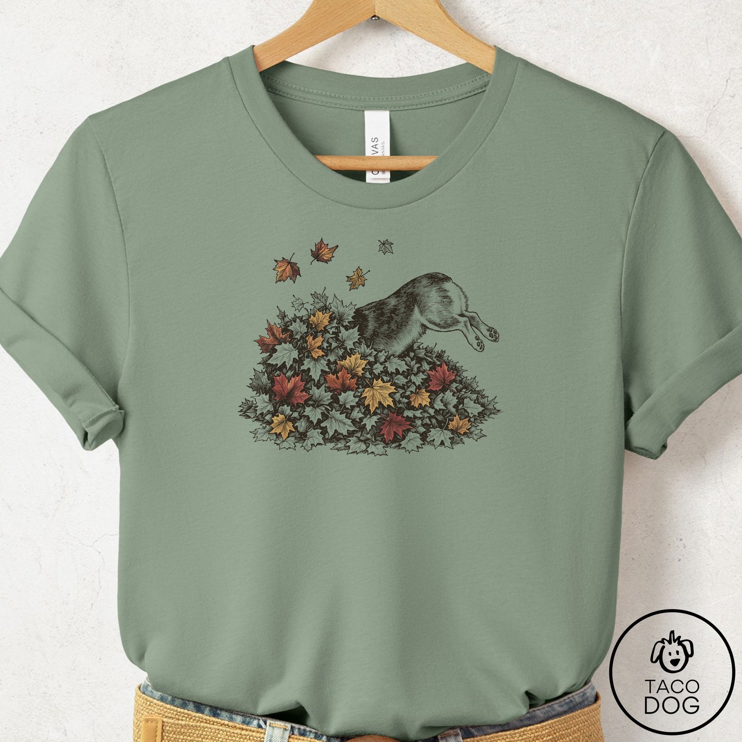 Corgi Leaf Jump T-Shirt