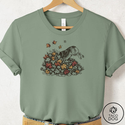 Corgi Leaf Jump T-Shirt