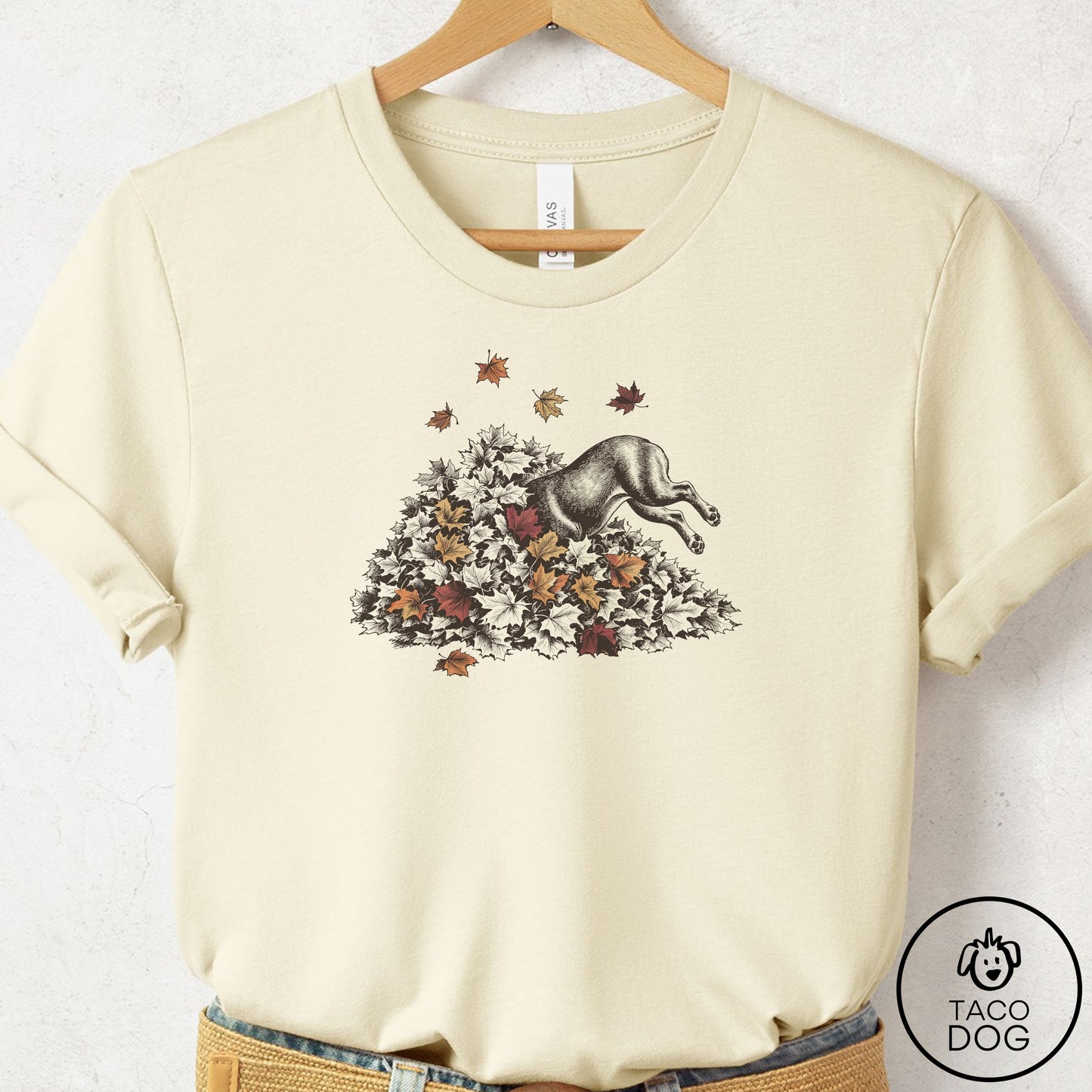French Bulldog Frenchie Leaf Jump T-Shirt