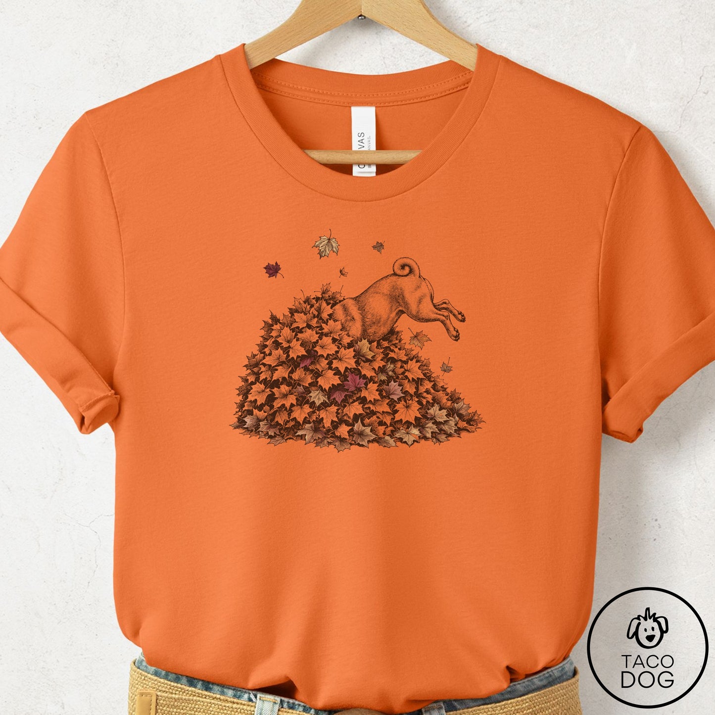 Pug Leaf Jump T-Shirt