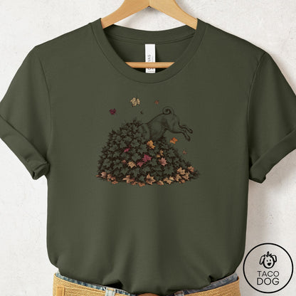 Pug Leaf Jump T-Shirt