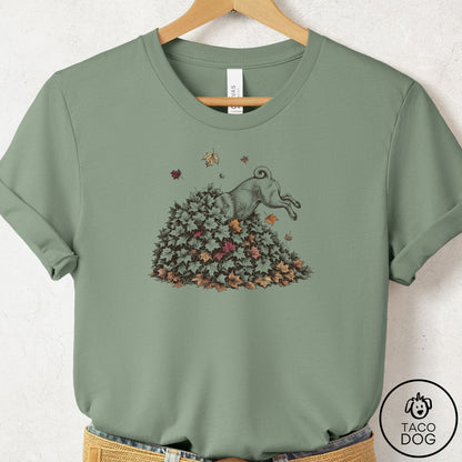 Pug Leaf Jump T-Shirt