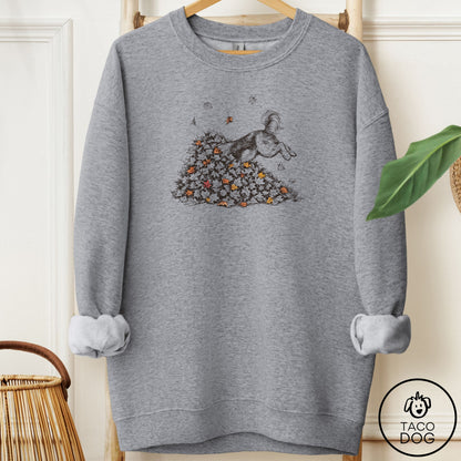 Shih Tzu Leaf Jump Sweatshirt Graphite Heather Taco-Dog
