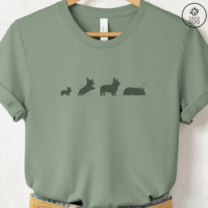 Corgi Lifecycle T-Shirt Sage Taco-Dog