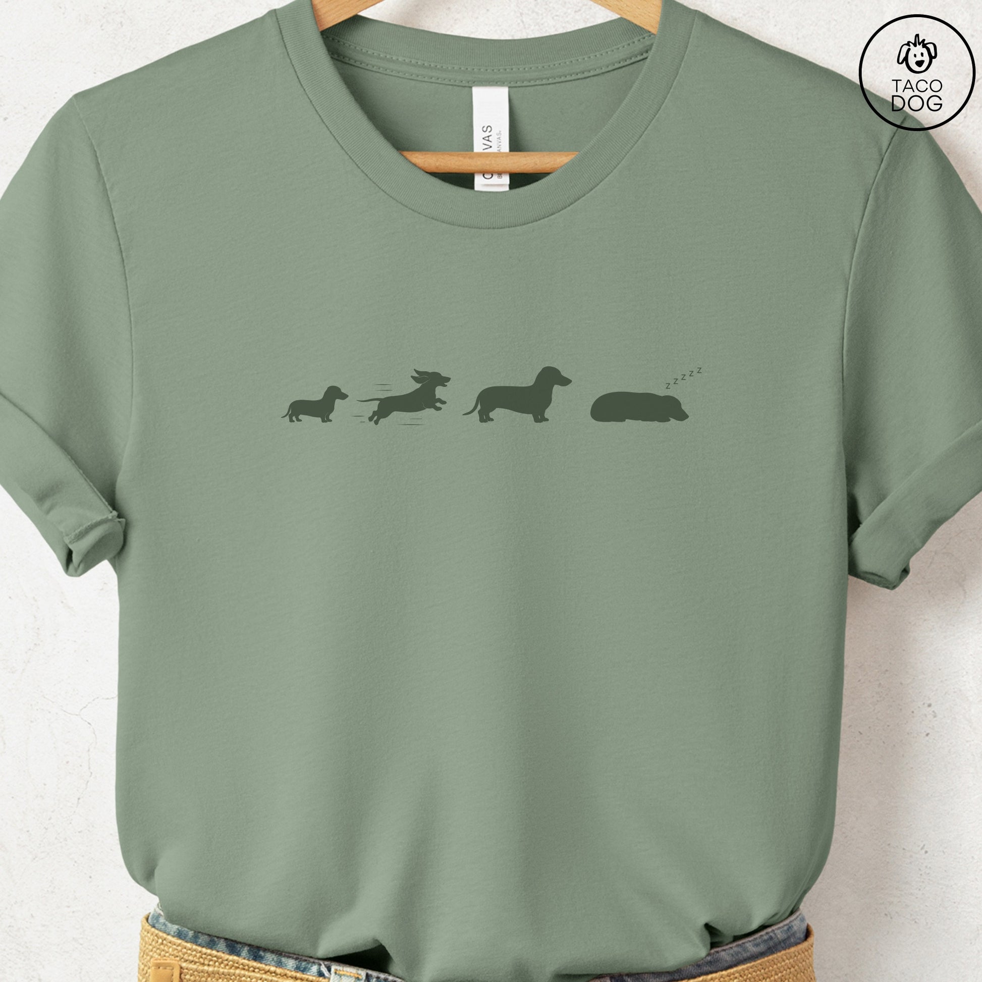 Dachshund Lifecycle T-Shirt Sage Taco-Dog