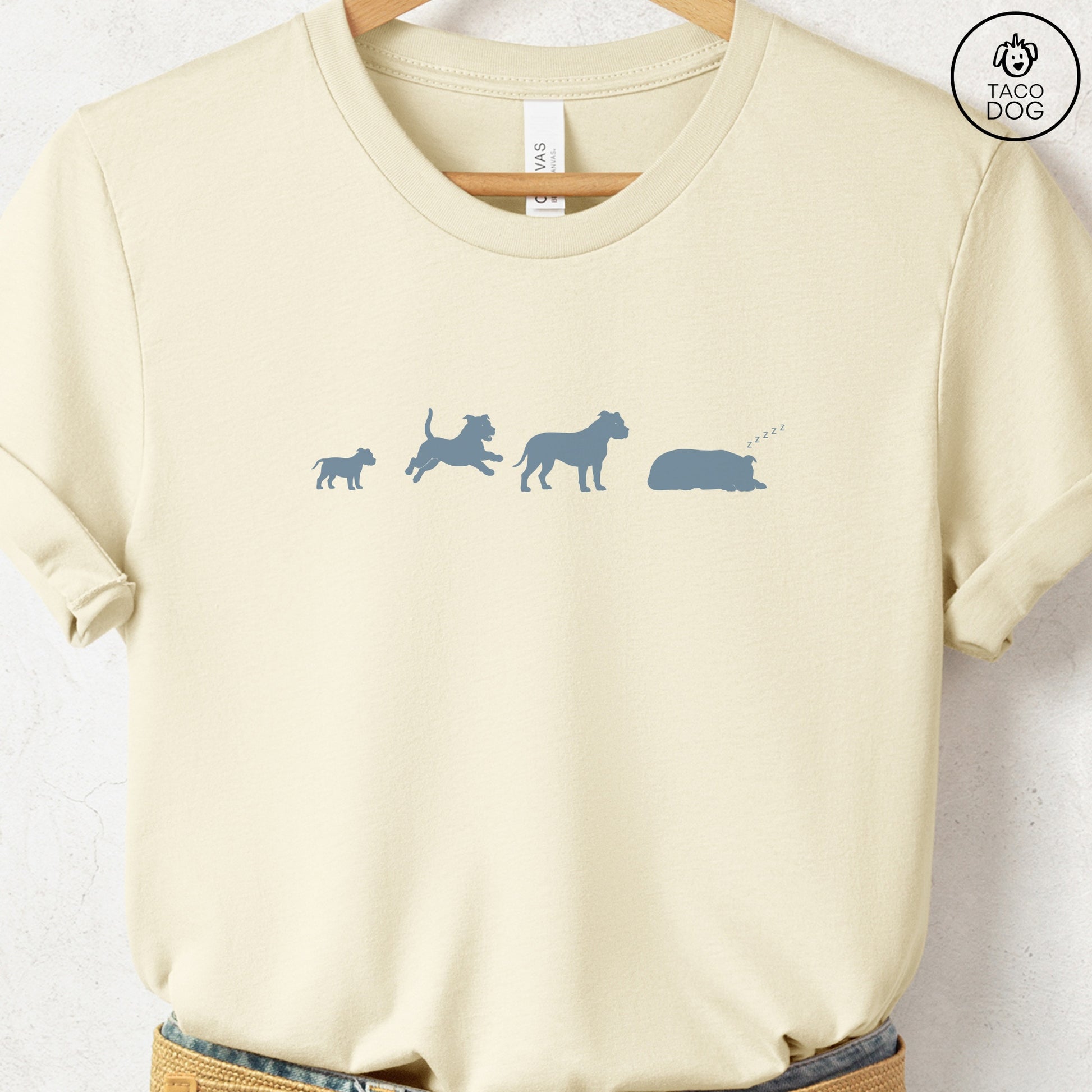 Pitbull Lifecycle T-Shirt Natural Taco-Dog