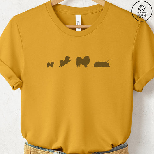 Pomeranian Lifecycle T-Shirt Mustard Taco-Dog