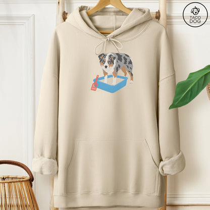 Australian Shepherd Litter Box Hoodie Sand Taco-Dog