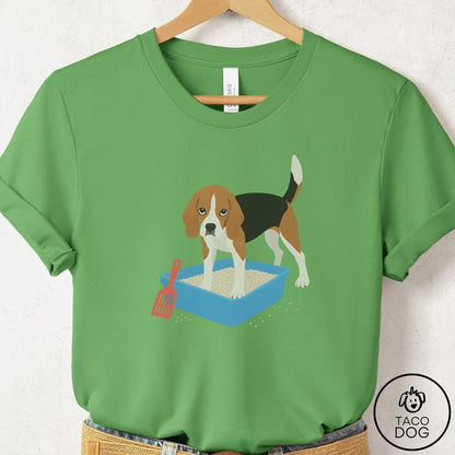 Beagle Litter Box T-Shirt Leaf Taco-Dog