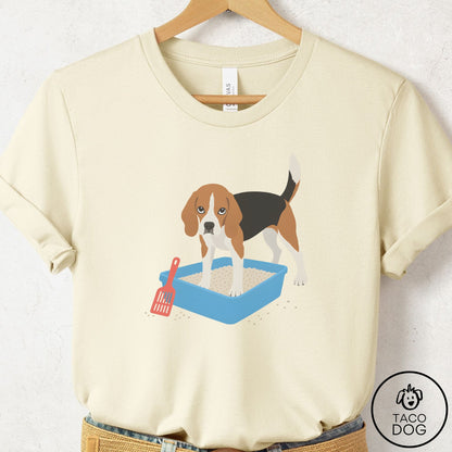 Beagle Litter Box T-Shirt Natural Taco-Dog