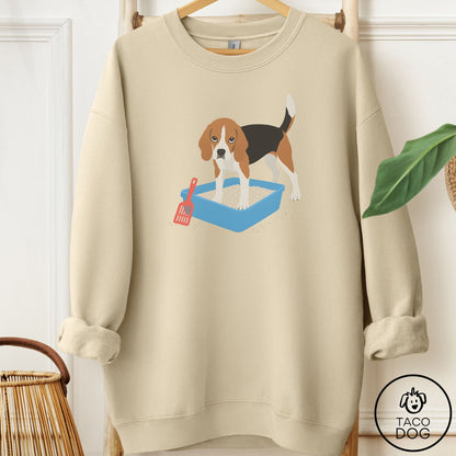 Beagle Litter Box Sweatshirt Sand Taco-Dog