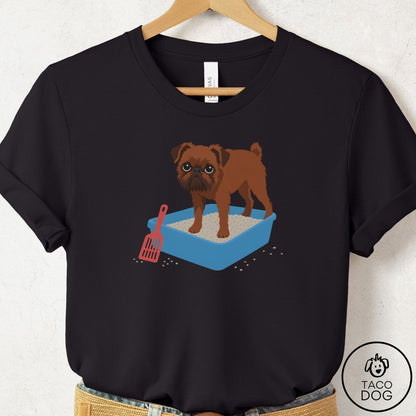 Brussels Griffon Litter Box T-Shirt Black Taco-Dog