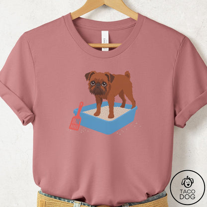 Brussels Griffon Litter Box T-Shirt Mauve Taco-Dog