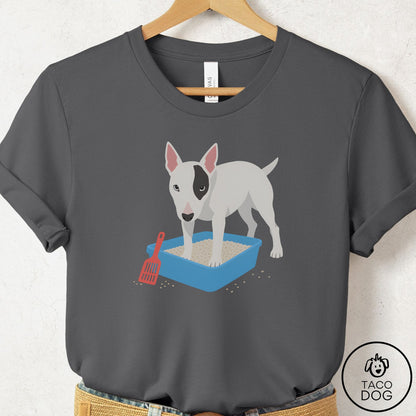Bull Terrier Litter Box T-Shirt Asphalt Taco-Dog