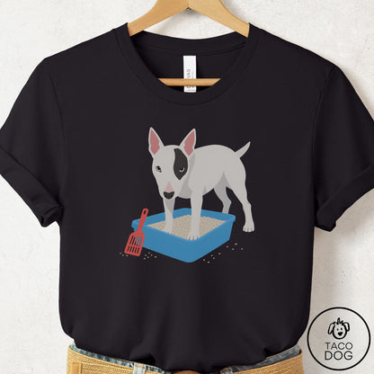 Bull Terrier Litter Box T-Shirt Black Taco-Dog