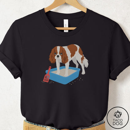 Cavalier King Charles Spaniel Litter Box T-Shirt Black Taco-Dog
