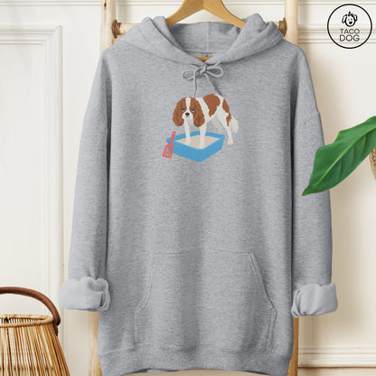 Cavalier King Charles Spaniel Litter Box Hoodie Graphite Heather Taco-Dog