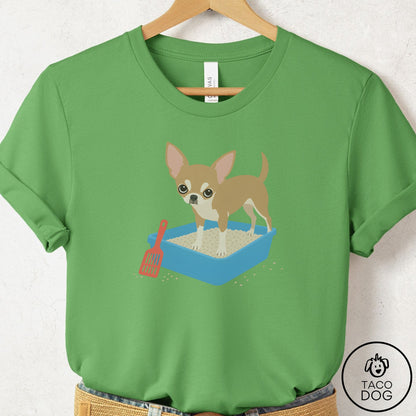 Chihuahua Litter Box T-Shirt Leaf Taco-Dog