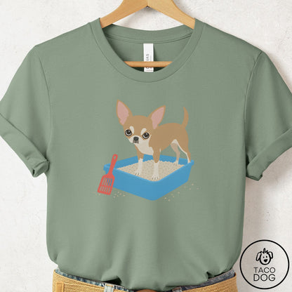 Chihuahua Litter Box T-Shirt Sage Taco-Dog