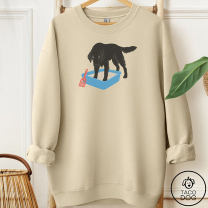 Flat-Coated Retriever Litter Box Sweatshirt Sand Taco-Dog