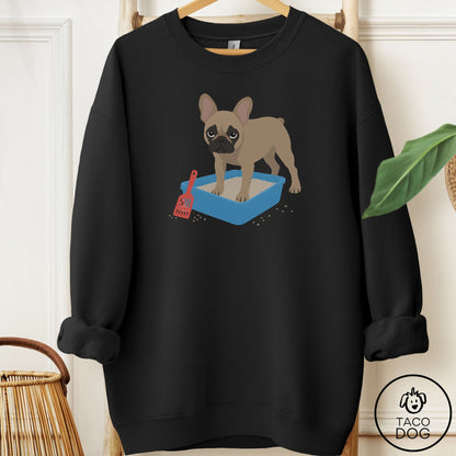 French Bulldog Frenchie Litter Box Sweatshirt Black Taco-Dog