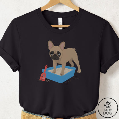 French Bulldog Frenchie Litter Box T-Shirt Black Taco-Dog