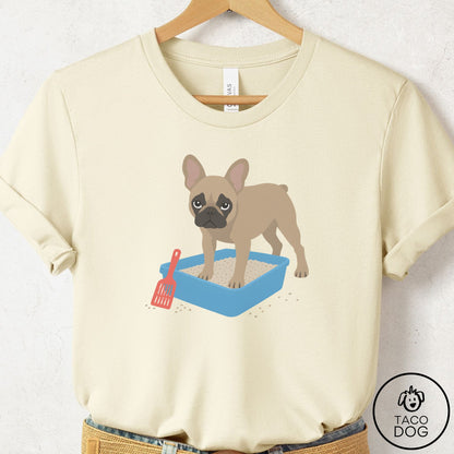 French Bulldog Frenchie Litter Box T-Shirt Natural Taco-Dog