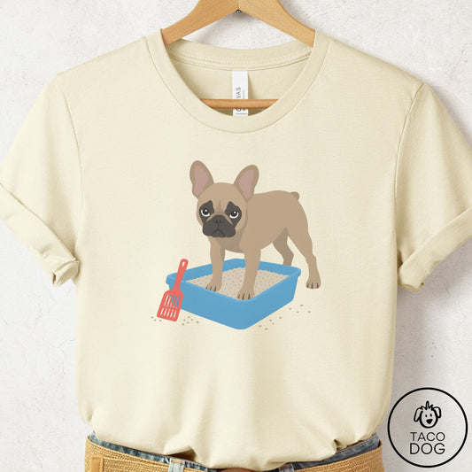 French Bulldog Frenchie Litter Box T-Shirt Natural Taco-Dog