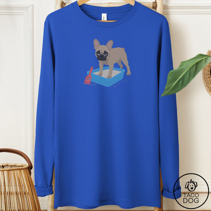 French Bulldog Frenchie Litter Box Long Sleeve Tee True Royal Taco-Dog