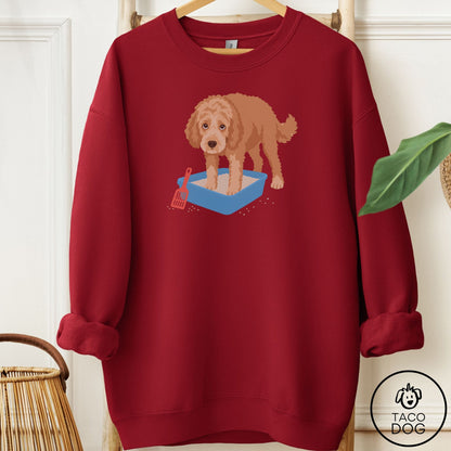 Doodle Litter Box Sweatshirt Garnet Taco-Dog