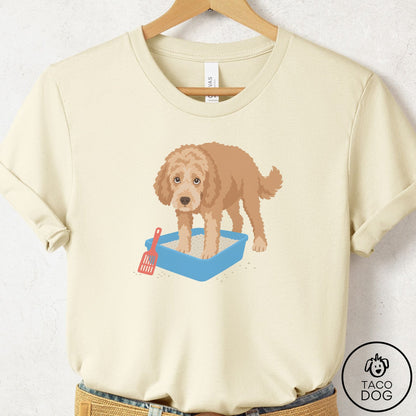 Doodle Litter Box T-Shirt Natural Taco-Dog