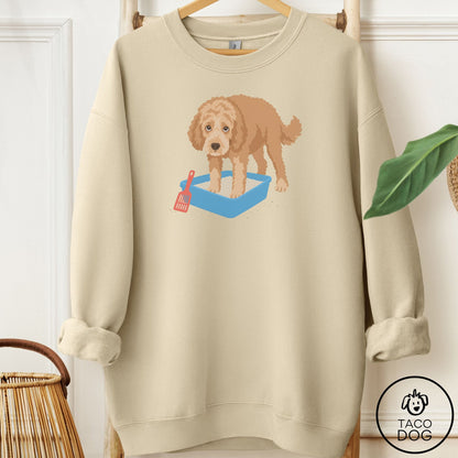 Doodle Litter Box Sweatshirt Sand Taco-Dog