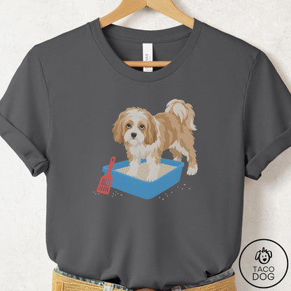 Havanese Litter Box T-Shirt Asphalt Taco-Dog