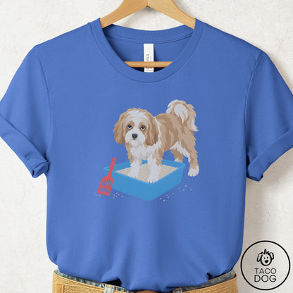 Havanese Litter Box T-Shirt Columbia Blue Taco-Dog