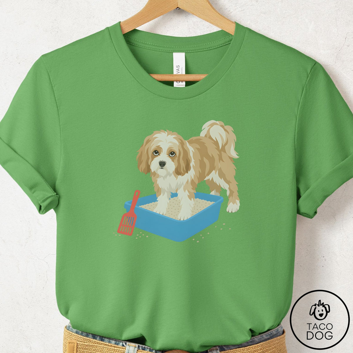 Havanese Litter Box T-Shirt Leaf Taco-Dog