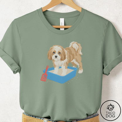 Havanese Litter Box T-Shirt Sage Taco-Dog