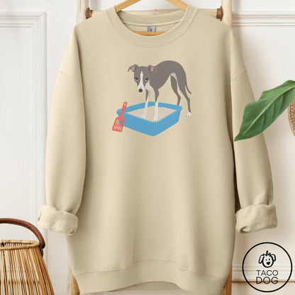 Italian Greyhound Whippet Litter Box Sweatshirt Sand Taco-Dog